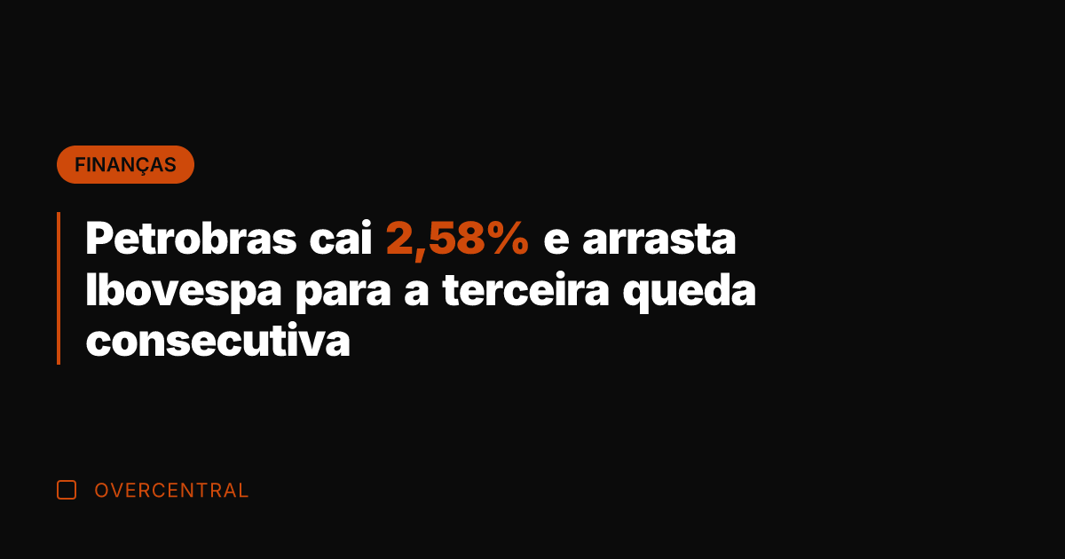 Petrobras cai 2,58% e arrasta Ibovespa para a terceira queda consecutiva