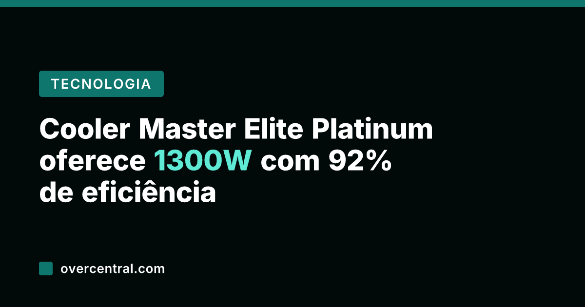 Cooler Master Elite Platinum oferece 1300W com 92% de eficiência