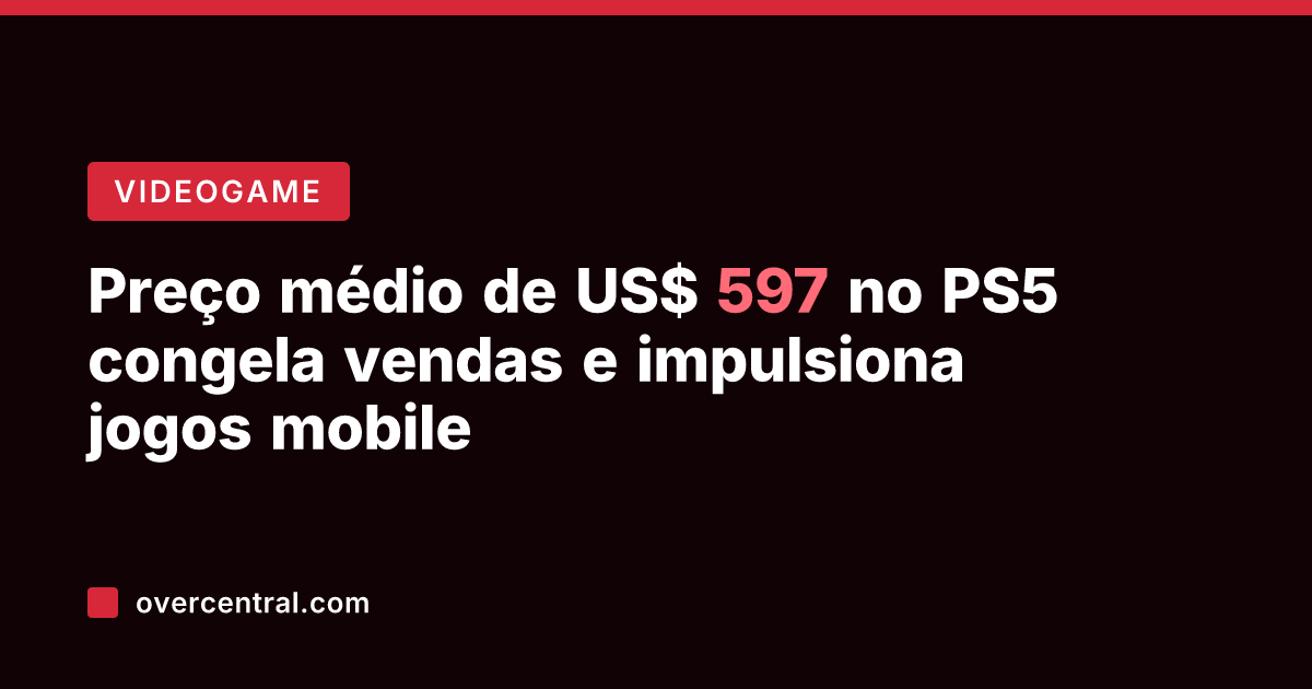 Preço médio de US$ 597 no PS5 congela vendas e impulsiona jogos