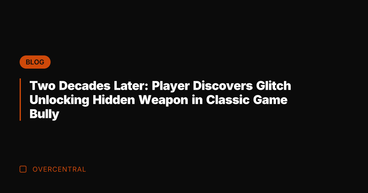 Two Decades Later: Player Discovers Glitch Unlocking Hidden Weapon in Classic Game