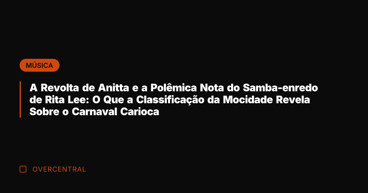 A Revolta de Anitta e a Polêmica Nota do Samba-enredo de Rita