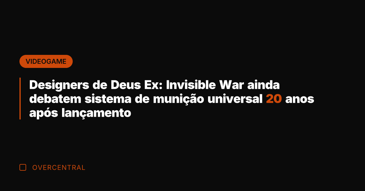 Designers de Deus Ex: Invisible War ainda debatem sistema de munição universal
