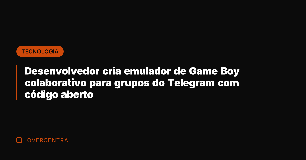 Desenvolvedor cria emulador de Game Boy colaborativo para grupos do Telegram com