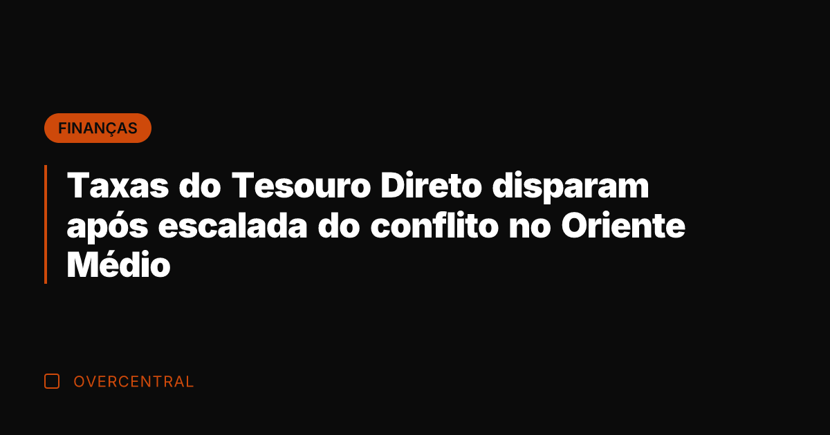 Taxas do Tesouro Direto disparam após escalada do conflito no Oriente Médio