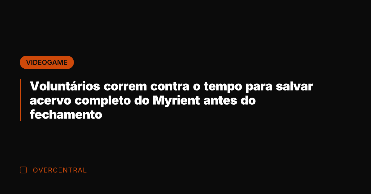 Voluntários correm contra o tempo para salvar acervo completo do Myrient antes