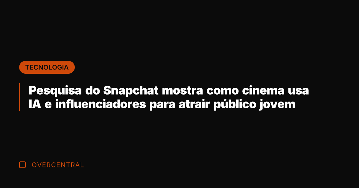 Pesquisa do Snapchat mostra como cinema usa IA e influenciadores para atrair
