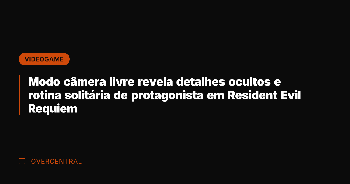 Modo câmera livre revela detalhes ocultos e rotina solitária de protagonista em