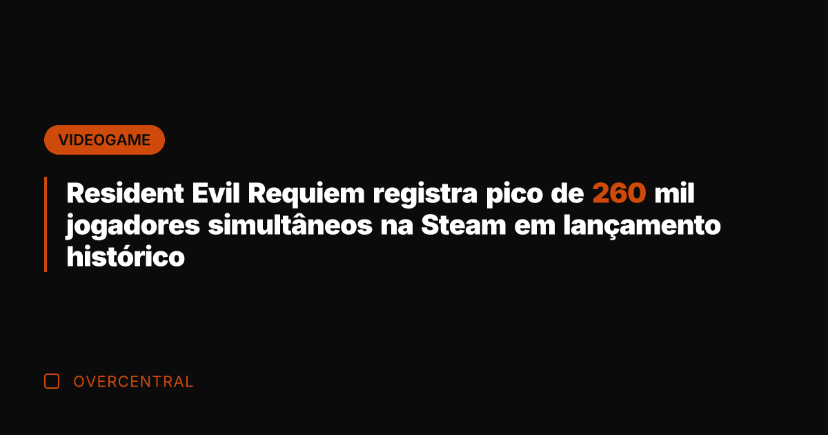 Resident Evil Requiem registra pico de 260 mil jogadores simultâneos na Steam