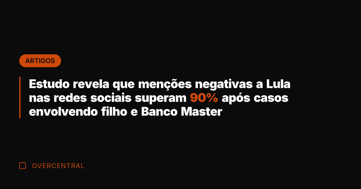 Estudo revela que menções negativas a Lula nas redes sociais superam 90%