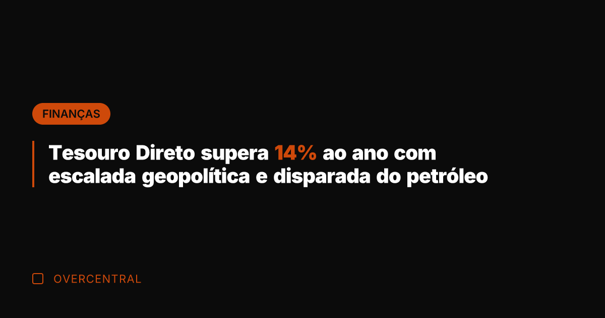 Tesouro Direto supera 14% ao ano com escalada geopolítica e disparada do
