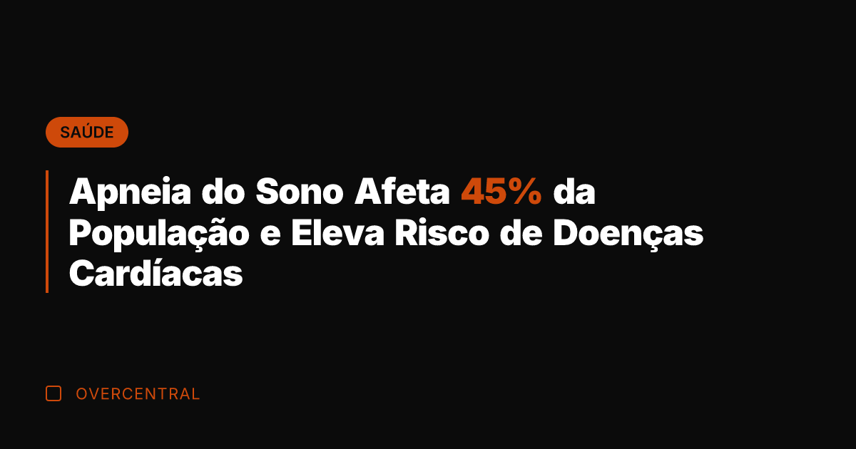 Apneia do Sono Afeta 45% da População e Eleva Risco de Doenças