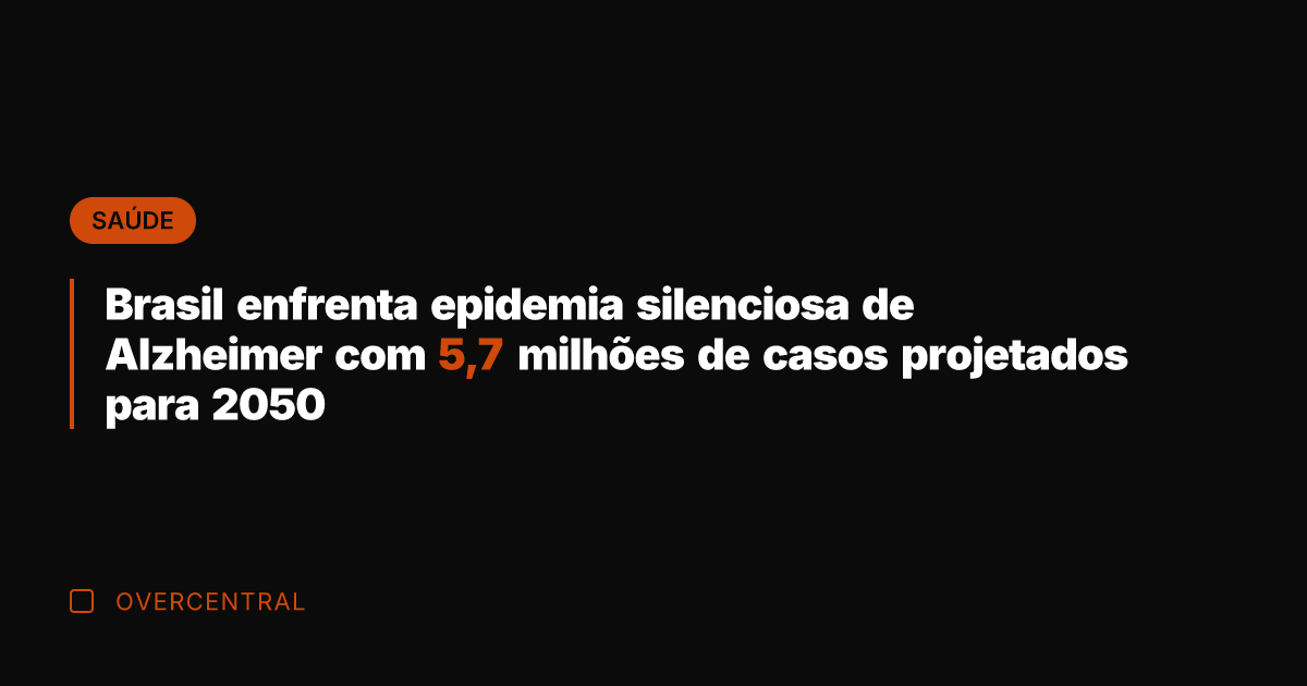 Brasil enfrenta epidemia silenciosa de Alzheimer com 5,7 milhões de casos projetados