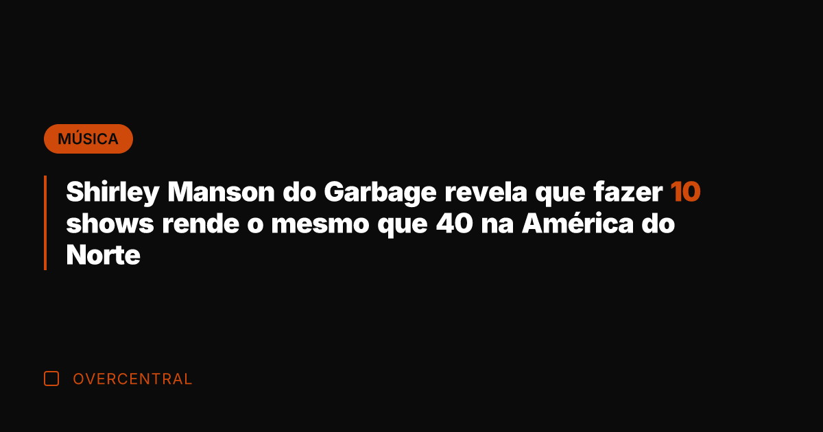 Shirley Manson do Garbage revela que fazer 10 shows rende o mesmo