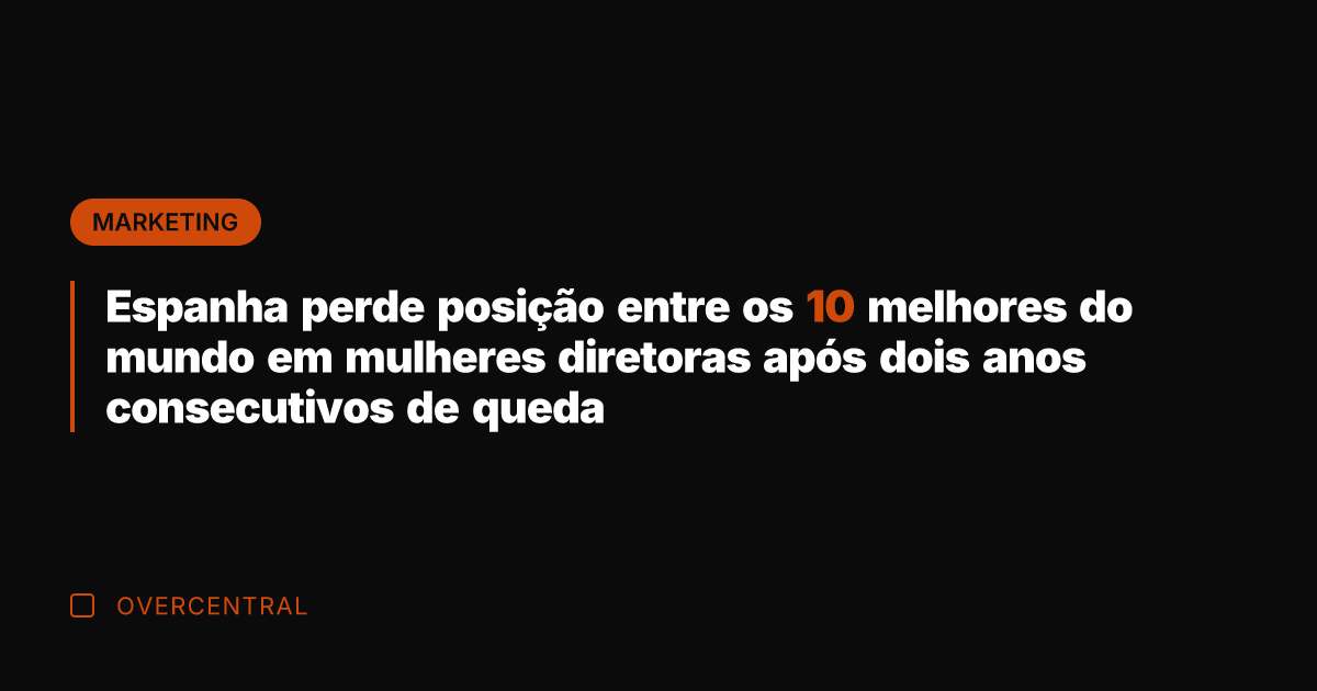 Espanha perde posição entre os 10 melhores do mundo em mulheres diretoras