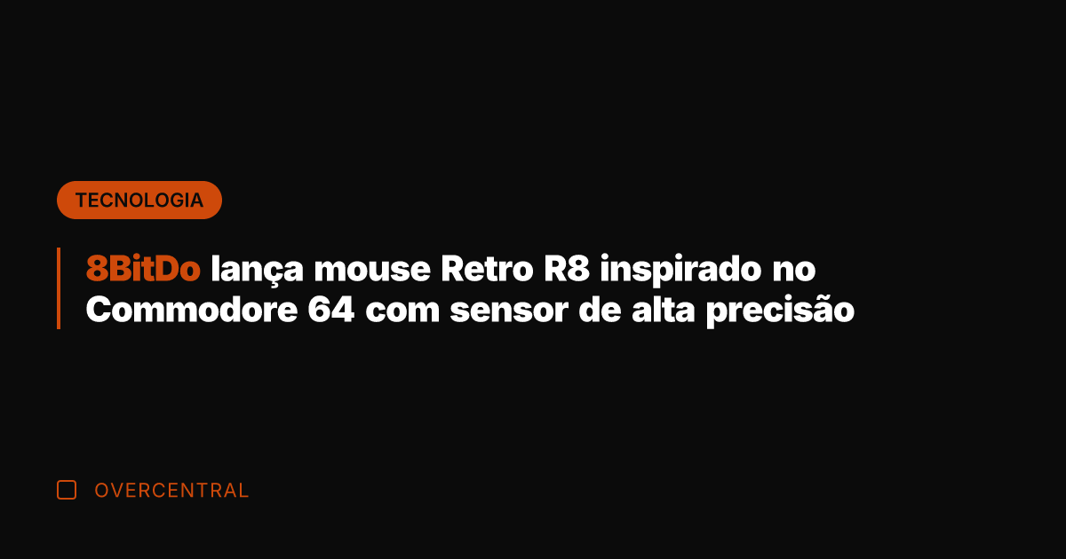 8BitDo lança mouse Retro R8 inspirado no Commodore 64 com sensor de