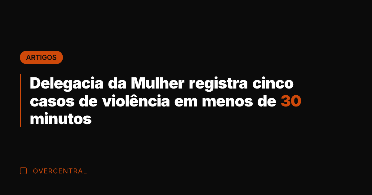 Delegacia da Mulher registra cinco casos de violência em menos de 30