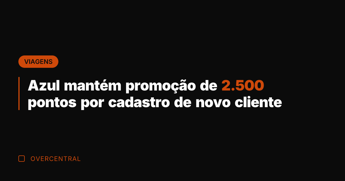 Azul mantém promoção de 2.500 pontos por cadastro de novo cliente