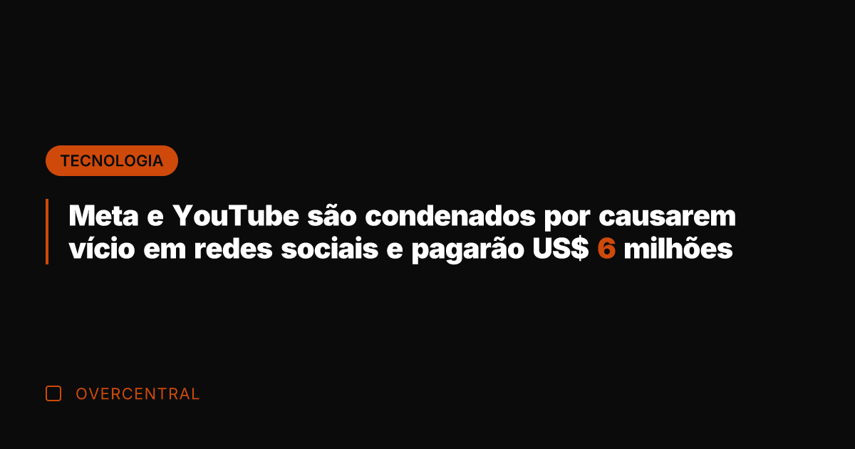 Meta e YouTube são condenados por causarem vício em redes sociais e pagarão US$ 6 milhões