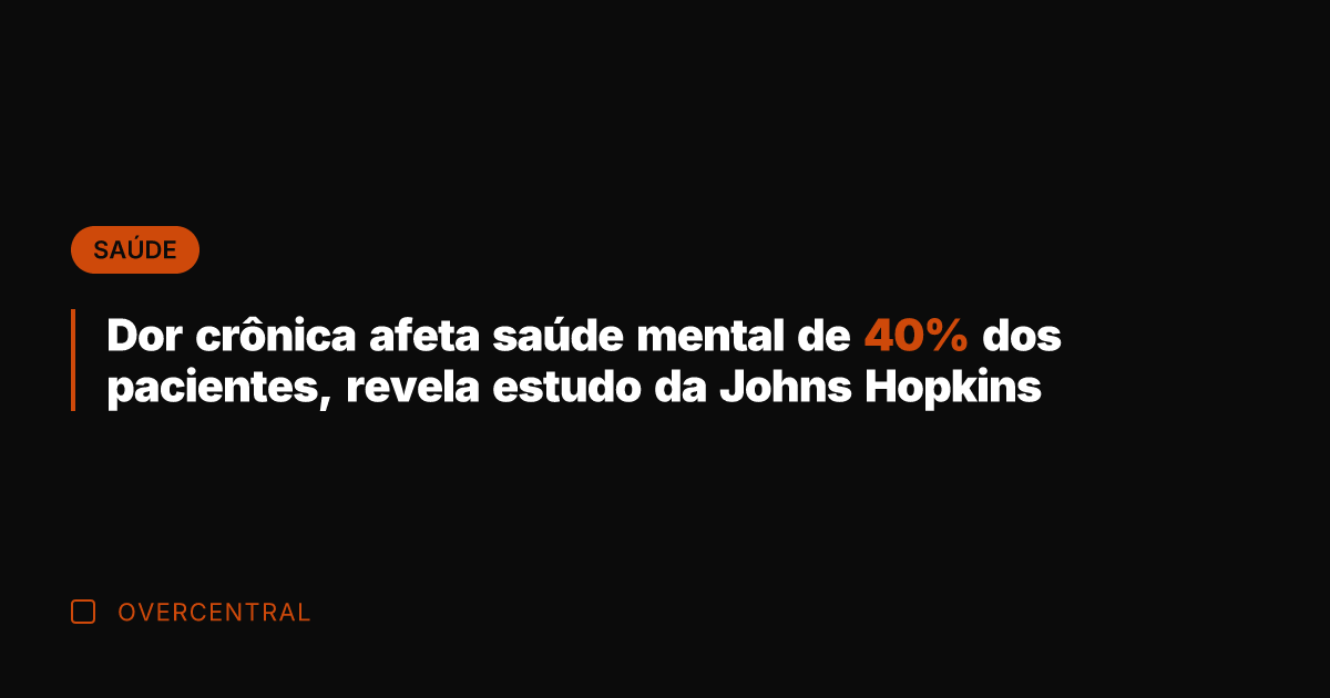 Dor crônica afeta saúde mental de 40% dos pacientes, revela estudo da
