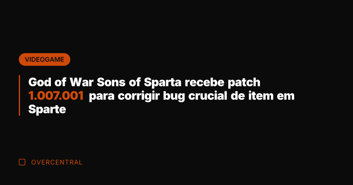 God of War Sons of Sparta recebe patch 1.007.001 para corrigir bug