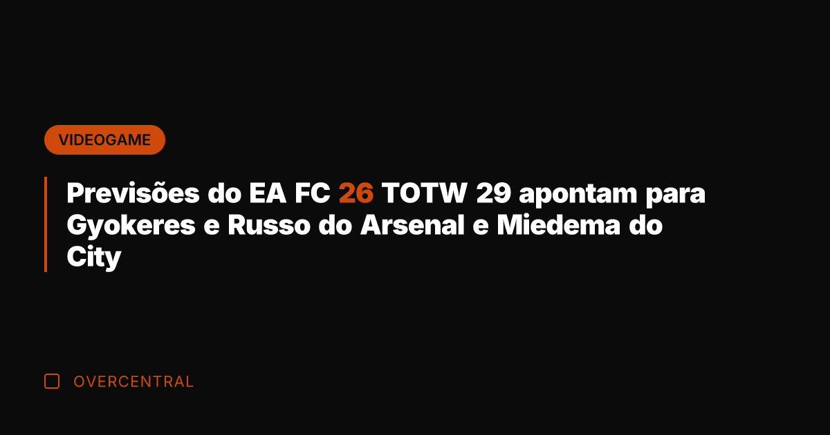 Previsões do EA FC 26 TOTW 29 apontam para Gyokeres e Russo