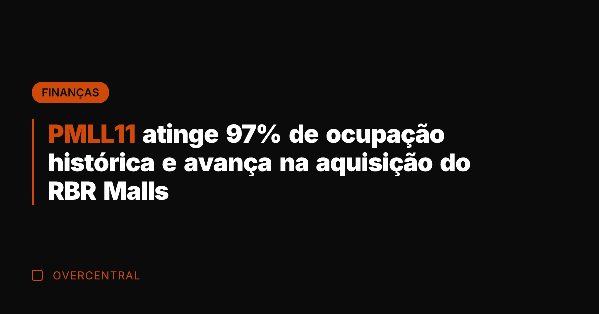 PMLL11 atinge 97% de ocupação histórica e avança na aquisição do RBR