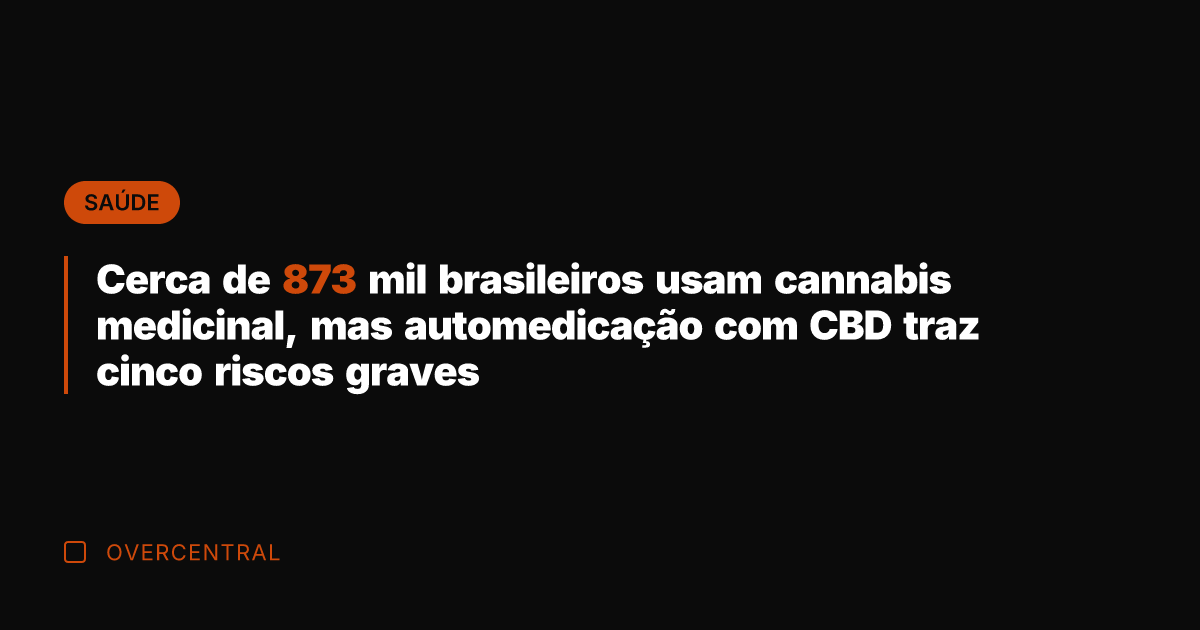 Cerca de 873 mil brasileiros usam cannabis medicinal, mas automedicação com CBD
