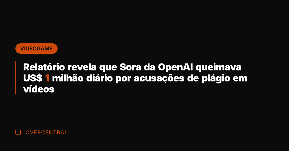 Relatório revela que Sora da OpenAI queimava US$ 1 milhão diário por