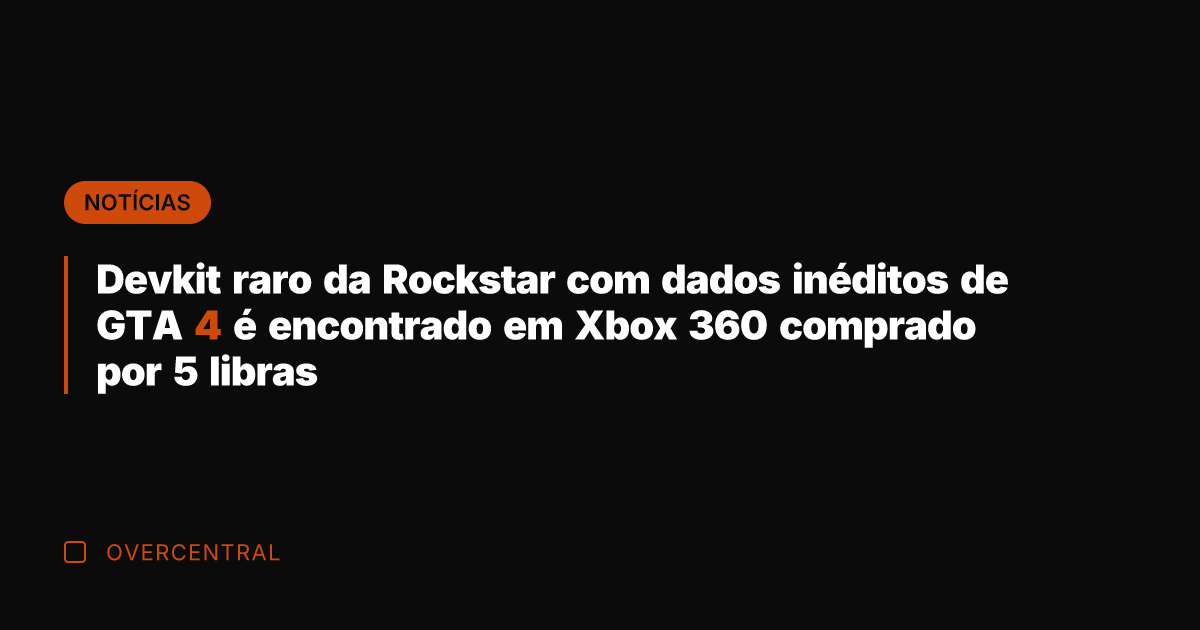 Devkit raro da Rockstar com dados inéditos de GTA 4 é encontrado