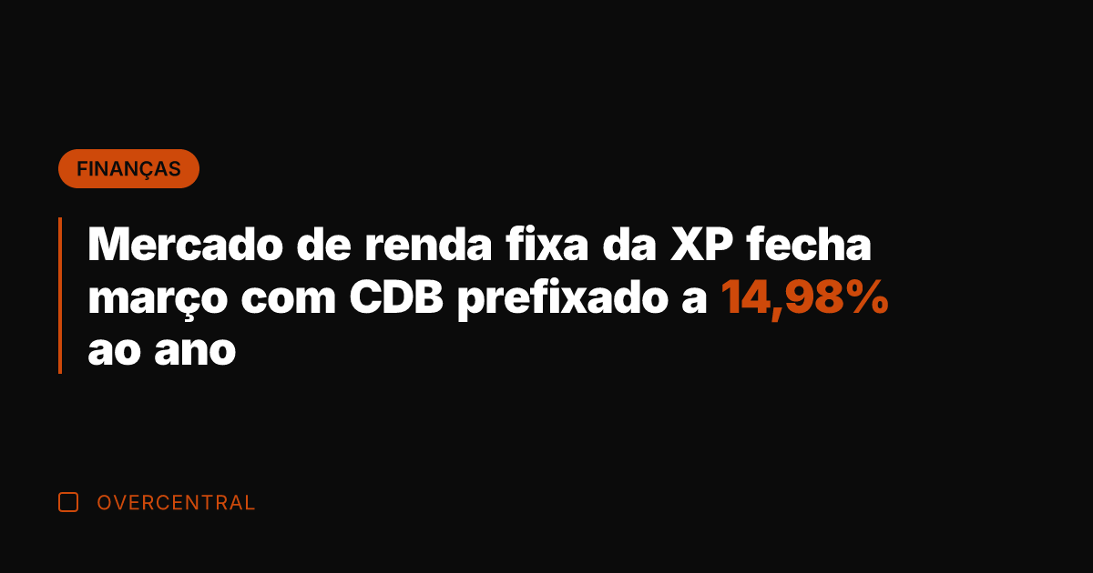 Mercado de renda fixa da XP fecha março com CDB prefixado a