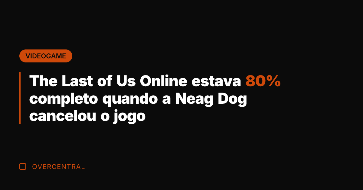 The Last of Us Online estava 80% completo quando a Neag Dog