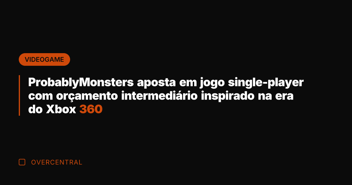 ProbablyMonsters aposta em jogo single-player com orçamento intermediário inspirado na era do