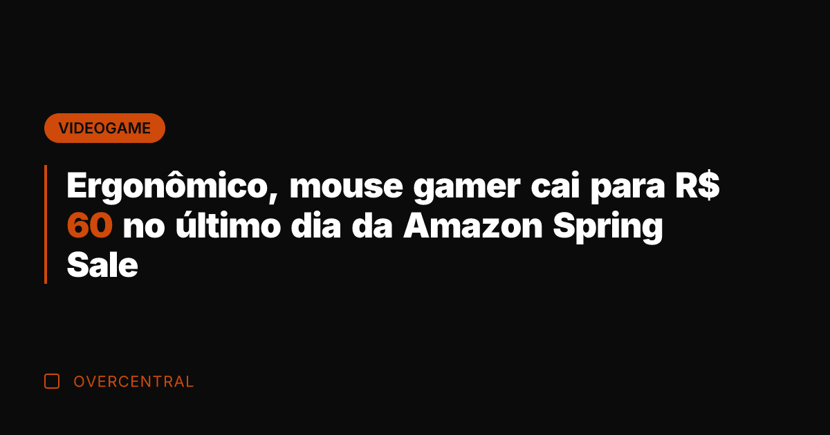 Ergonômico, mouse gamer cai para R$ 60 no último dia da Amazon