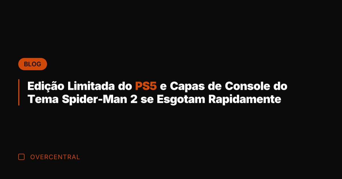 Edição Limitada do PS5 e Capas de Console do Tema Spider-Man 2