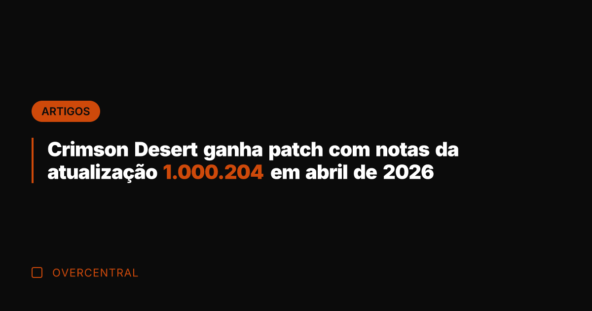 Crimson Desert ganha patch com notas da atualização 1.000.204 em abril de Crimson Desert ganha patch com notas da atualização 1.000.204 em abril de