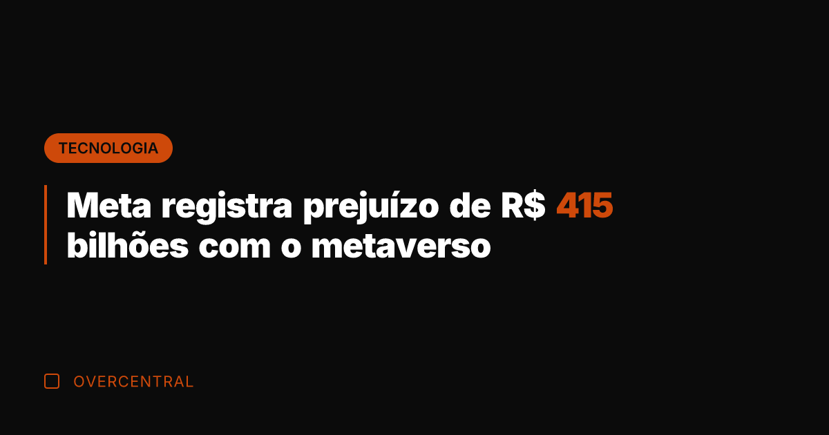 Meta registra prejuízo de R$ 415 bilhões com o metaverso Meta registra prejuízo de R$ 415 bilhões com o metaverso
