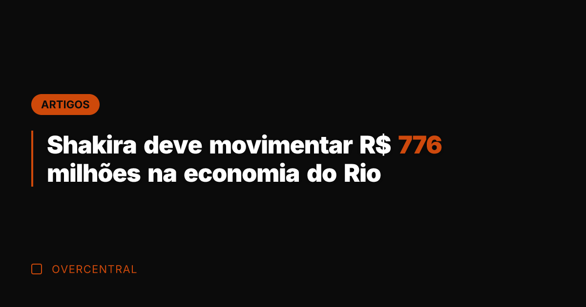 Shakira deve movimentar R$ 776 milhões na economia do Rio