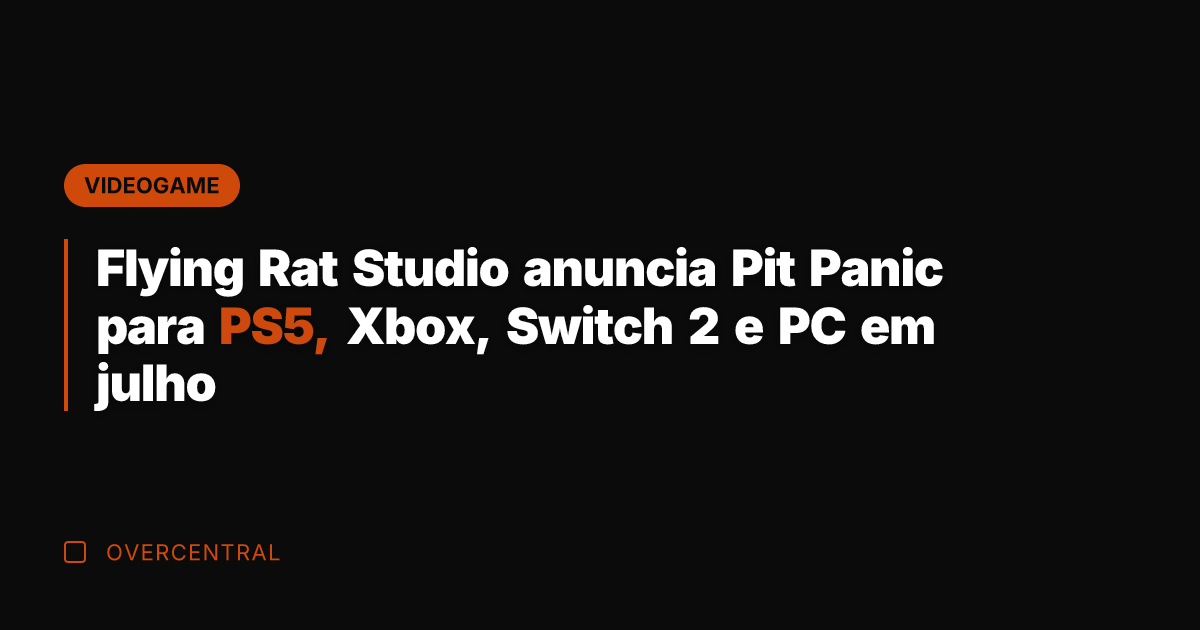 Flying Rat Studio anuncia Pit Panic para PS5, Xbox, Switch 2 e