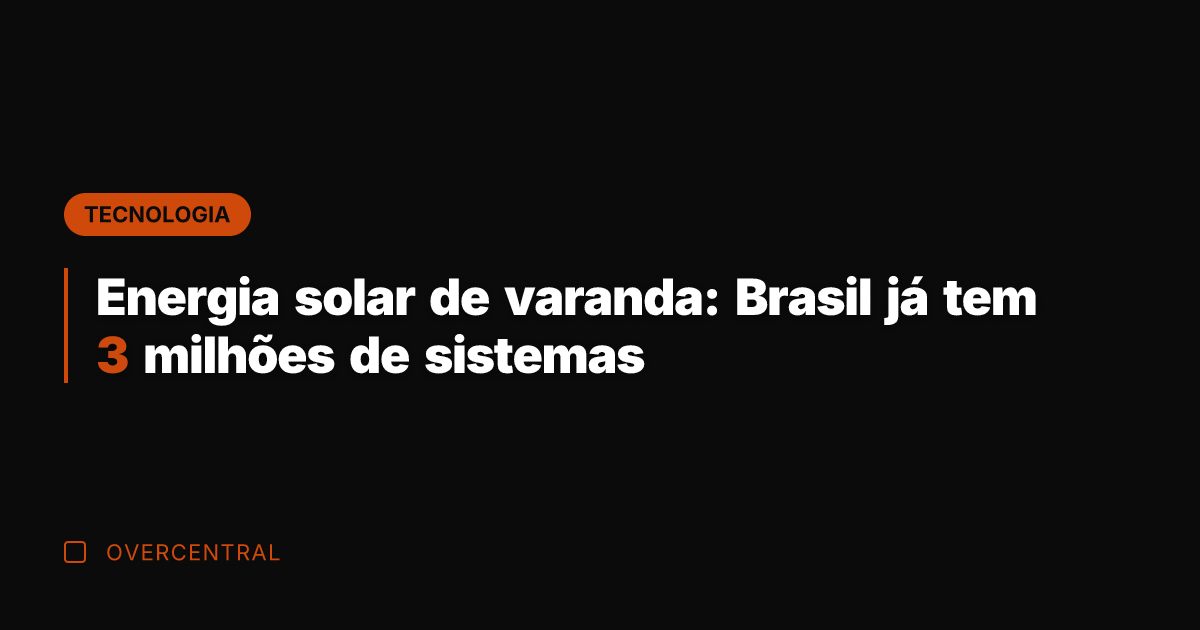 Energia solar de varanda: Brasil já tem 3 milhões de sistemas