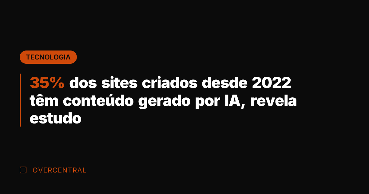 35% dos sites criados desde 2022 têm conteúdo gerado por IA, revela