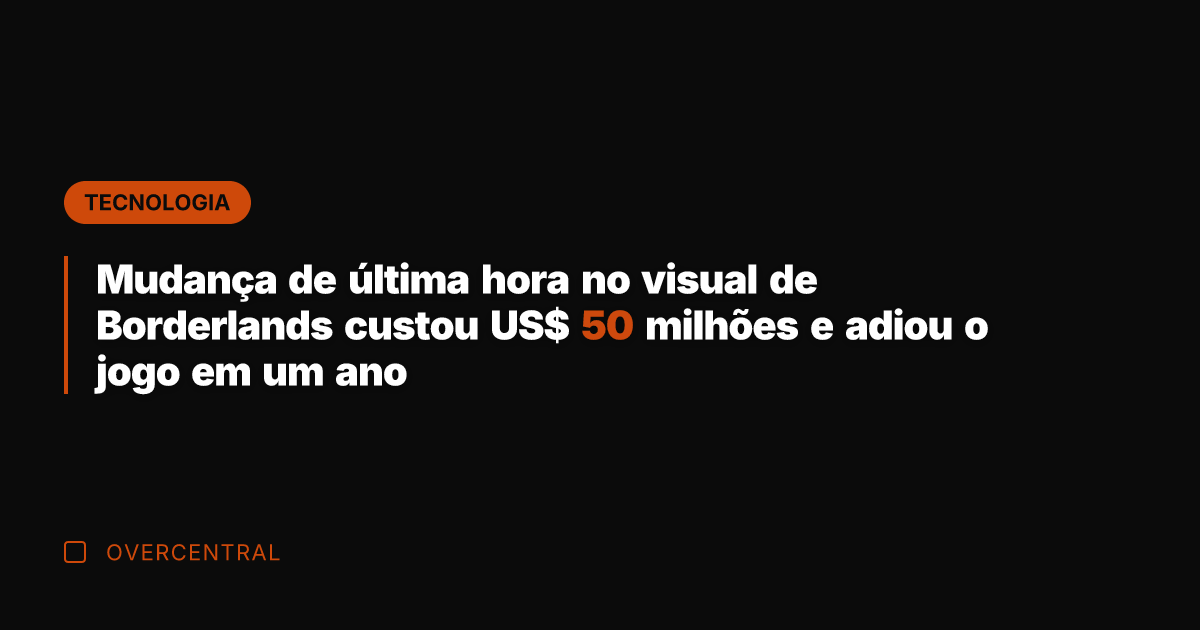 Mudança de última hora no visual de Borderlands custou US$ 50 milhões