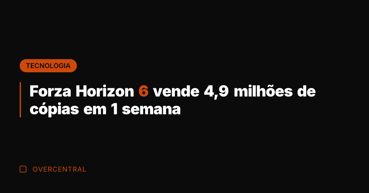 Forza Horizon 6 vende 4,9 milhões de cópias em 1 semana Forza Horizon 6 vende 4,9 milhões de cópias em 1 semana