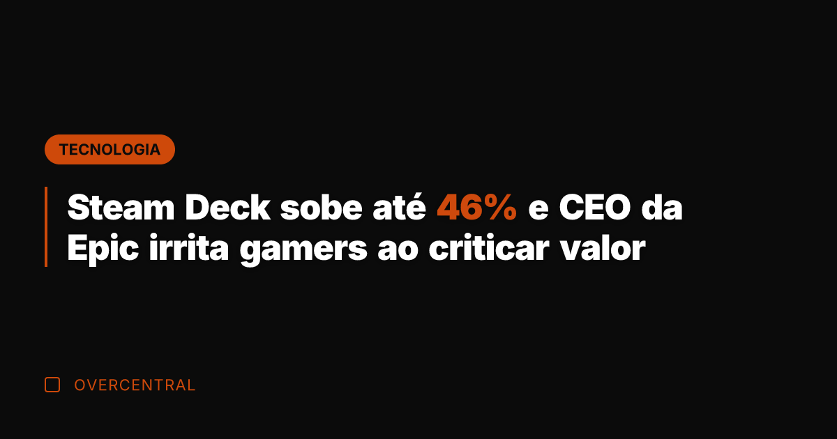 Steam Deck sobe até 46% e CEO da Epic irrita gamers ao