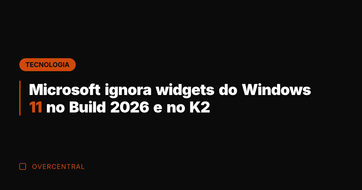 Microsoft ignora widgets do Windows 11 no Build 2026 e no K2