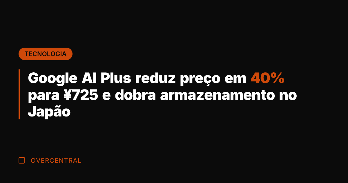 Google AI Plus reduz preço em 40% para ¥725 e dobra armazenamento