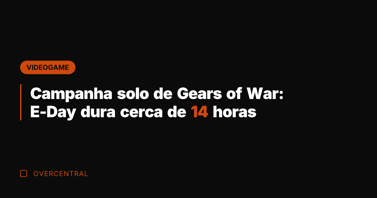 Campanha solo de Gears of War: E-Day dura cerca de 14 horas