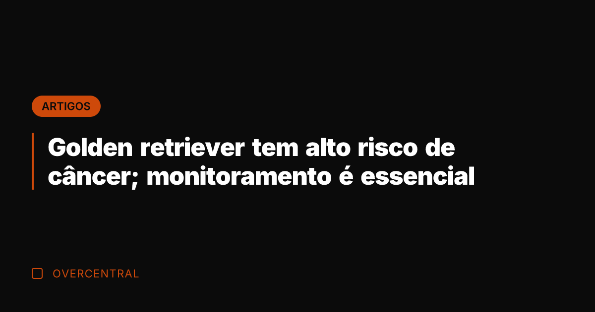 Golden retriever tem alto risco de câncer; monitoramento é essencial