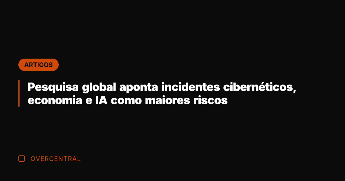 Pesquisa global aponta incidentes cibernéticos, economia e IA como maiores riscos