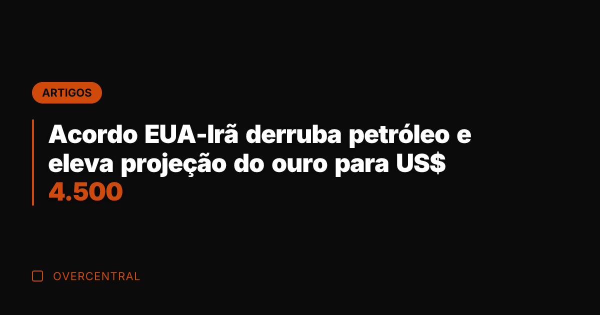 Acordo EUA-Irã derruba petróleo e eleva projeção do ouro para US$ 4.500