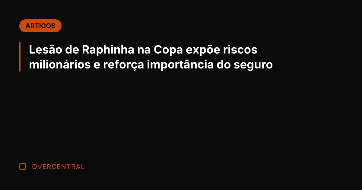 Lesão de Raphinha na Copa expõe riscos milionários e reforça importância do